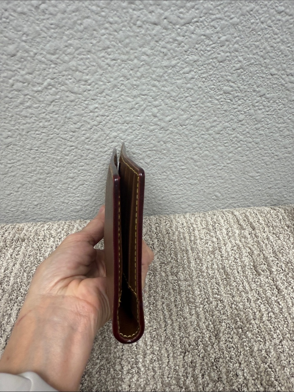 Coach Brown Leather Tattoo-Print Long Long Pocket Wallet with Yellow Stitching - Picture 11 of 12